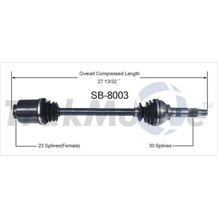 Surtrack Axle Cv Axle Shaft, Sb-8003 SB-8003